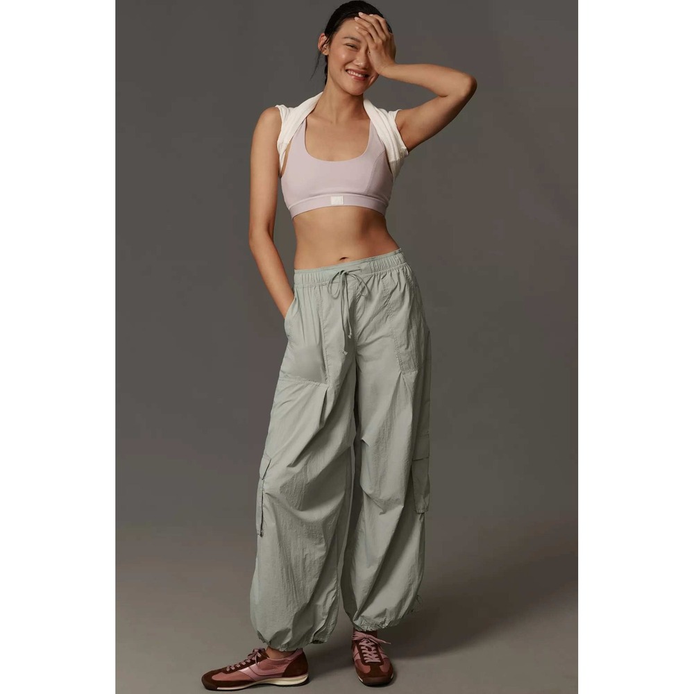 Anthropologie Daily Practice Base Jump Parachute Pants Womens XL Sage Green NWT - Picture 2 of 13